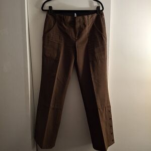 Women's Brown Pants With Button Details